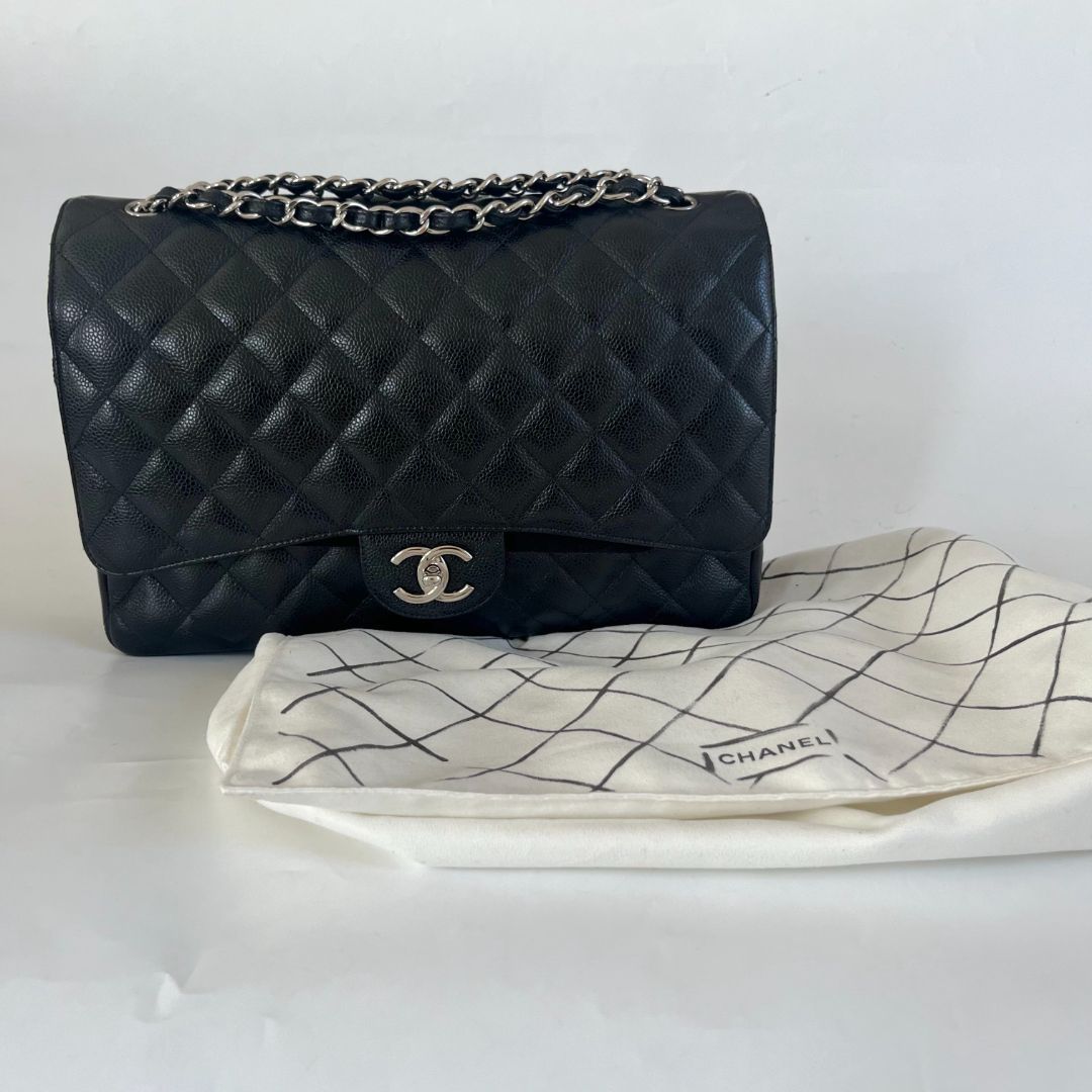 Chanel Black Maxi Classic Caviar Double Flap