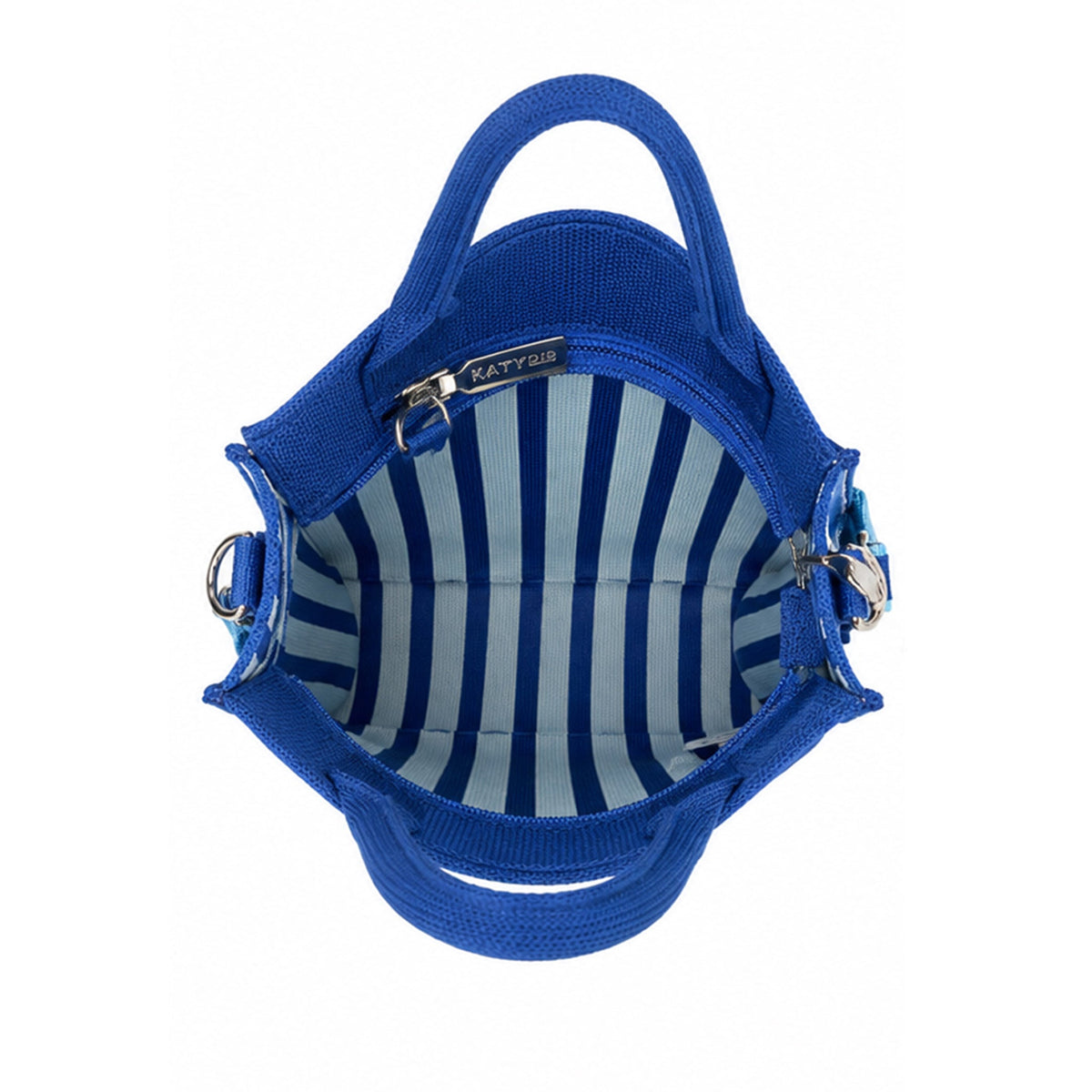 Blue Striped Structured Mini Tote