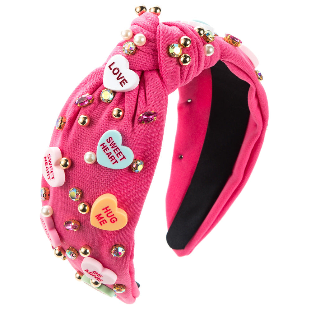 Elegant Heart Shaped Rhinestone Headband for Women