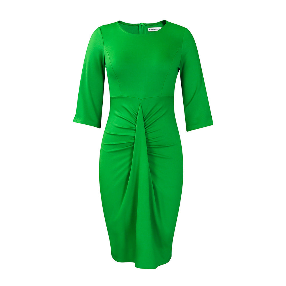 Elegant Pencil Dress With Ruffled Design