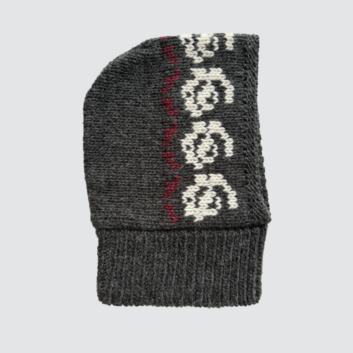 Textured Wool Blend Rose Pattern Beanie with Neck Warmer
