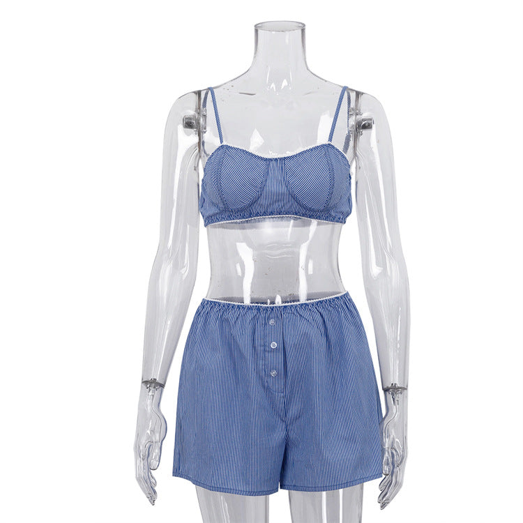 Comfortable Striped Loungewear Set For Women