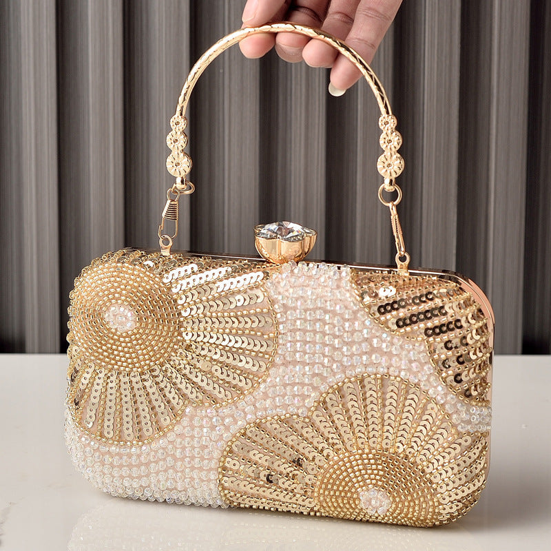 Beaded Pearl Evening Clutch Handbag for Women