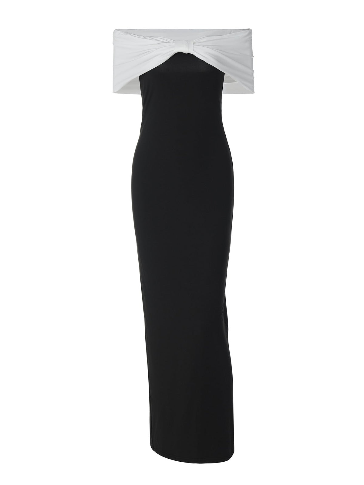 Off-Shoulder Slimming Color Block Dress for Parties