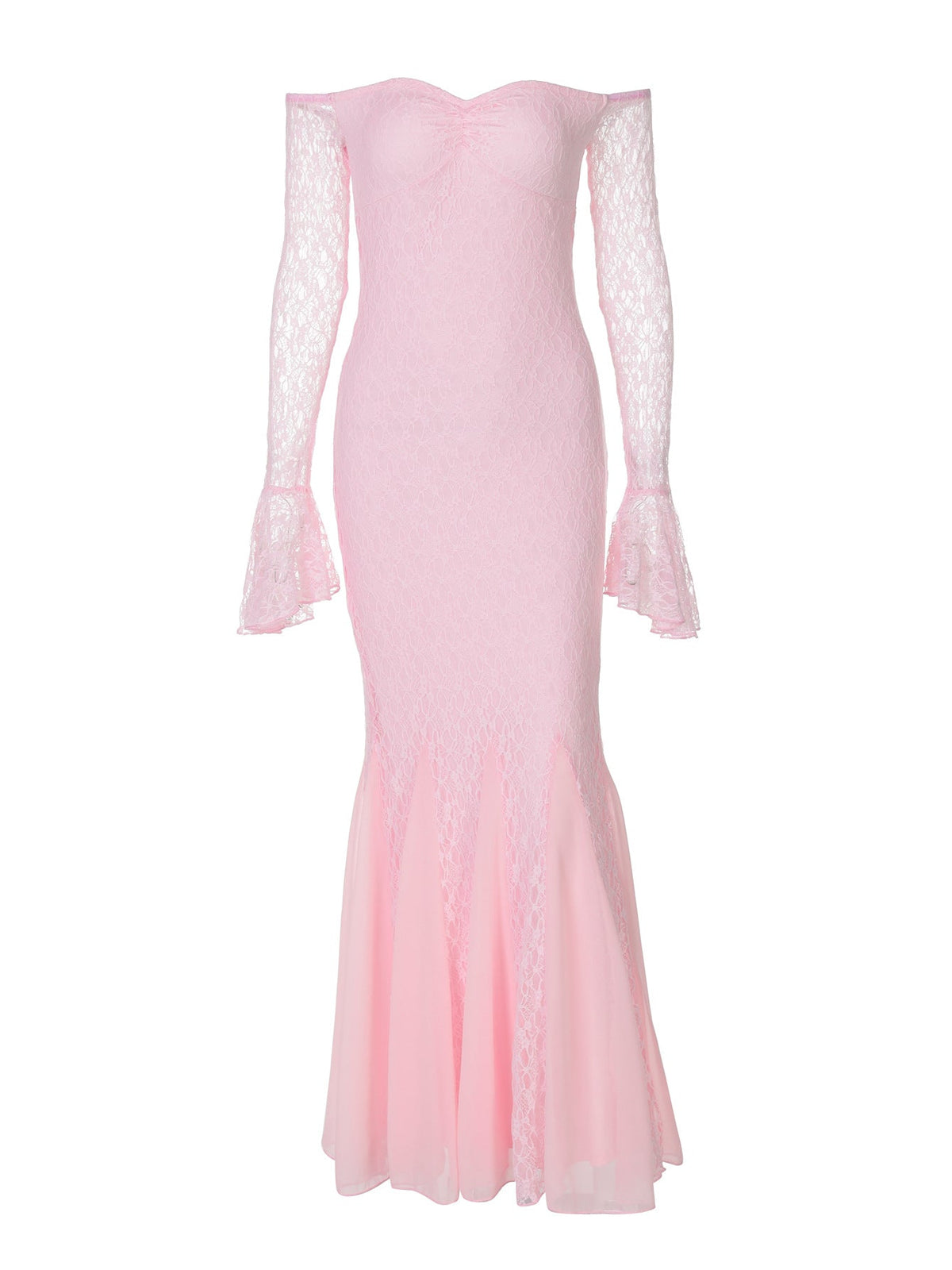 Sleek Mermaid Evening Dress With Lace Paneling