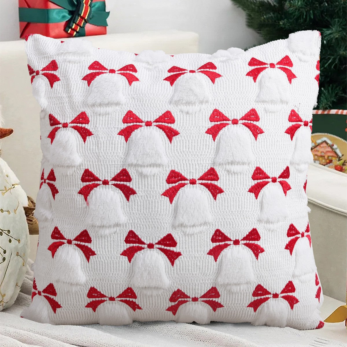 Soft Christmas Tree Snowflake Square Cushion Covers