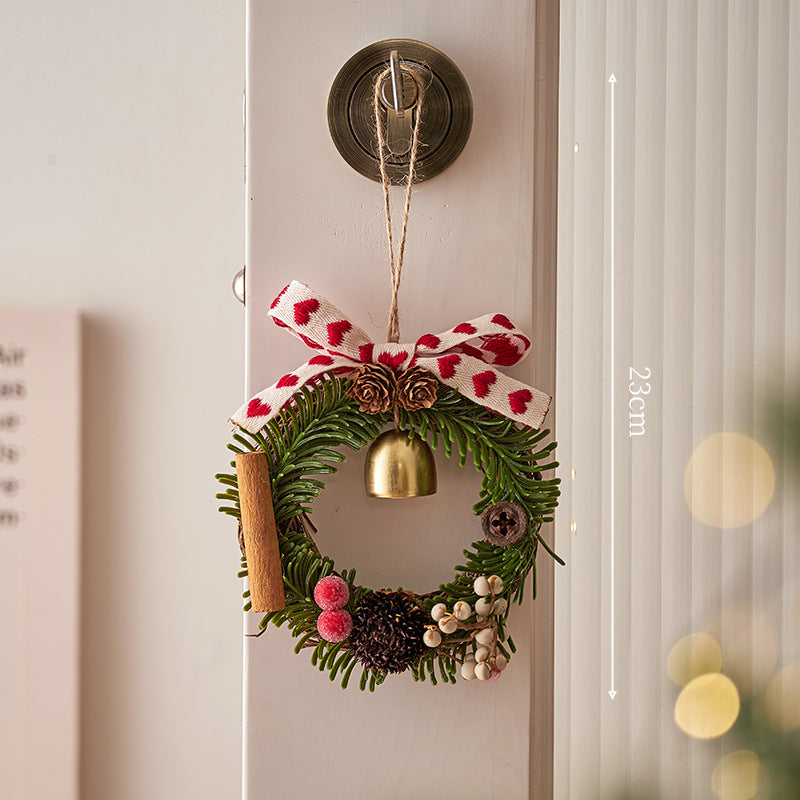 Christmas Wreath Bow Jingle Bell Hanging Orenament