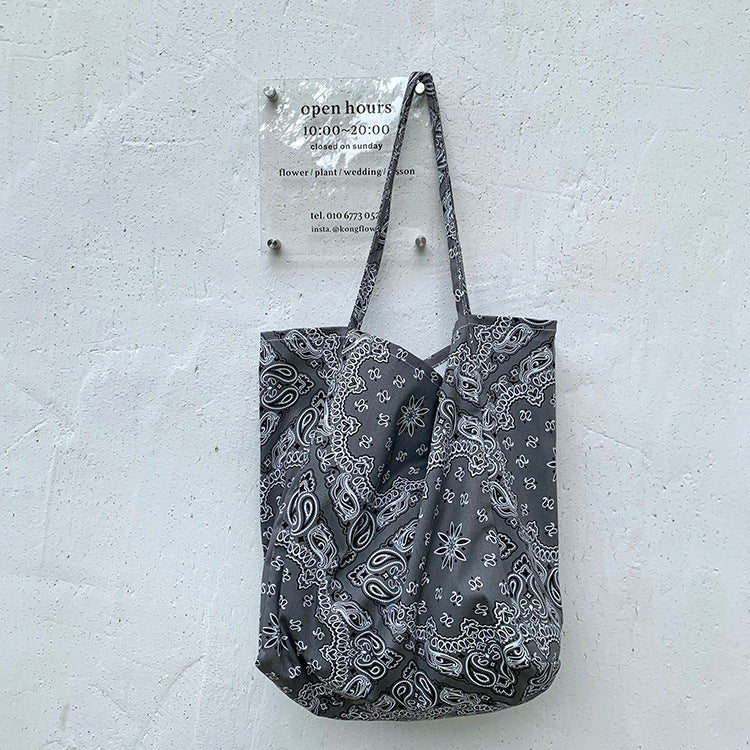 Casual Floral Canvas Tote Bag Stylish Shoulder Bag