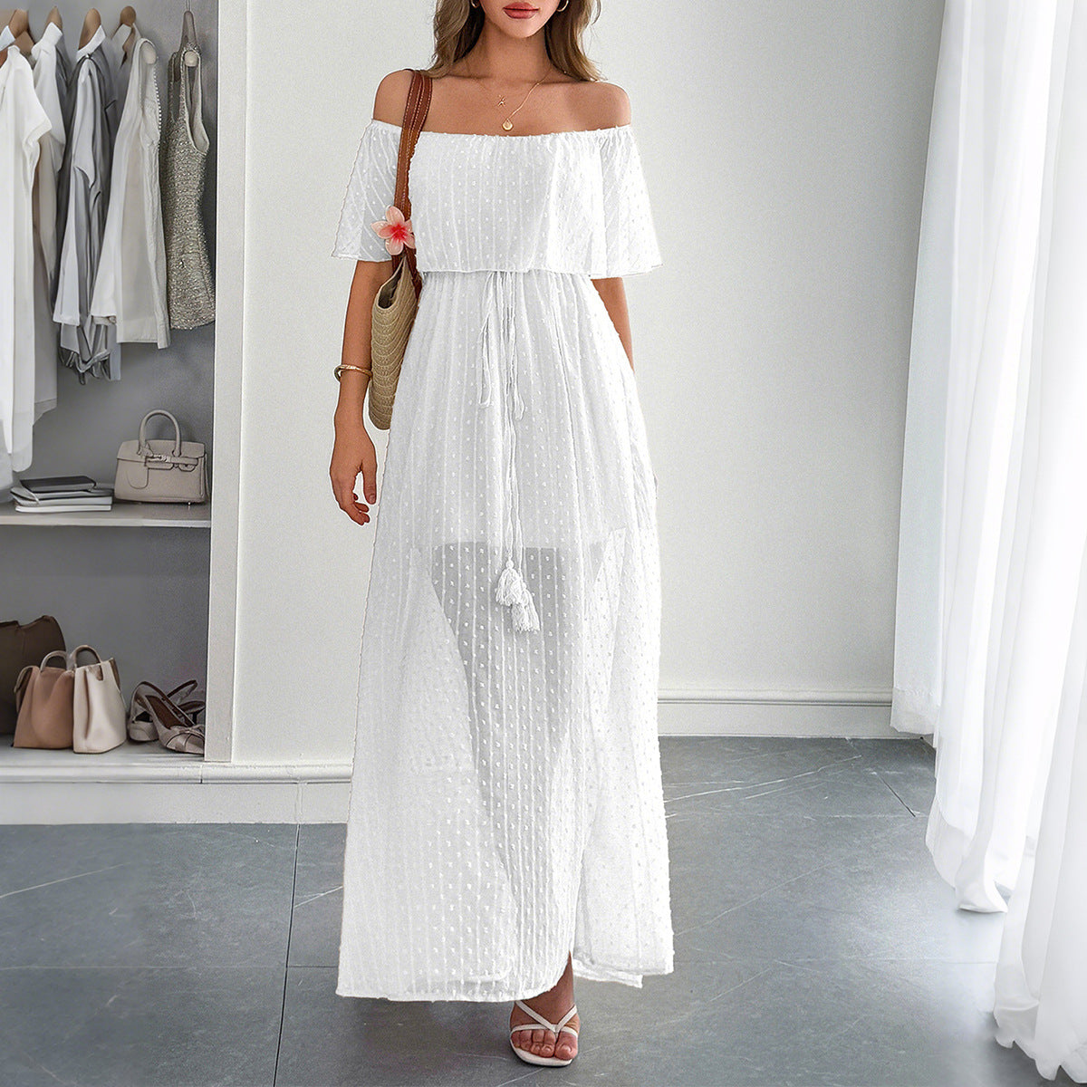Elegant Strapless A-Line Maxi Dress for Women