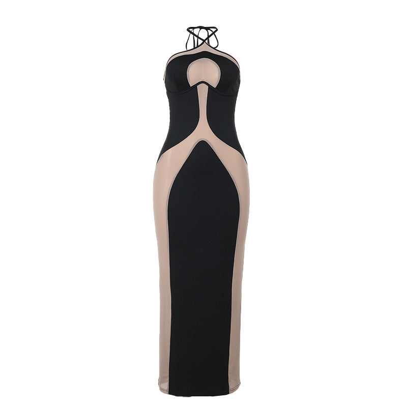 Elegant Halter Neck Bodycon Midi Dress