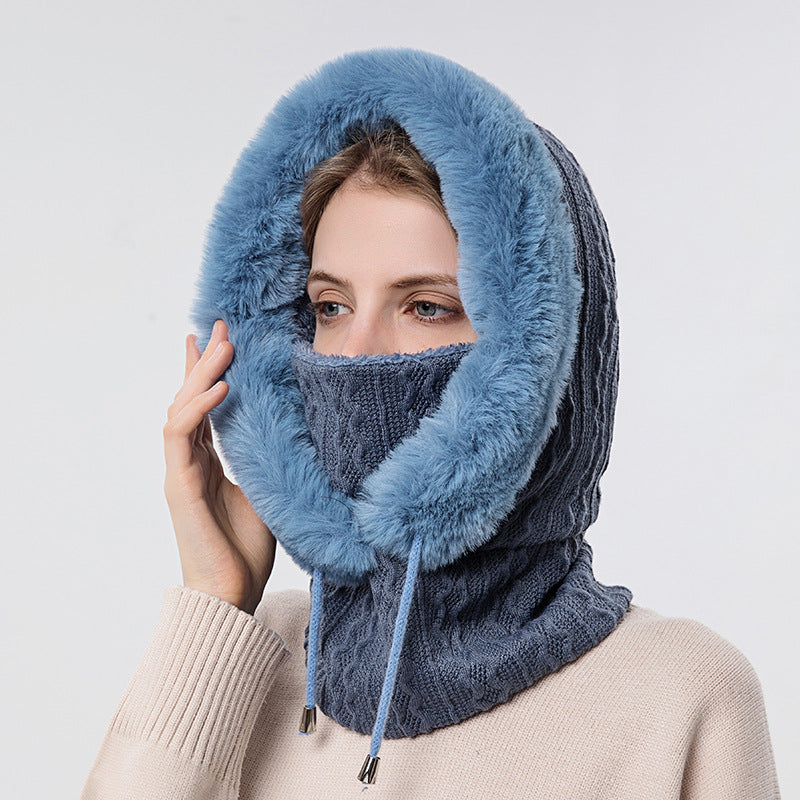 Outdoor Cycling Hood Cold Ski Hat Warm Bib Neck Mask Integrated Cold Pullover Hat