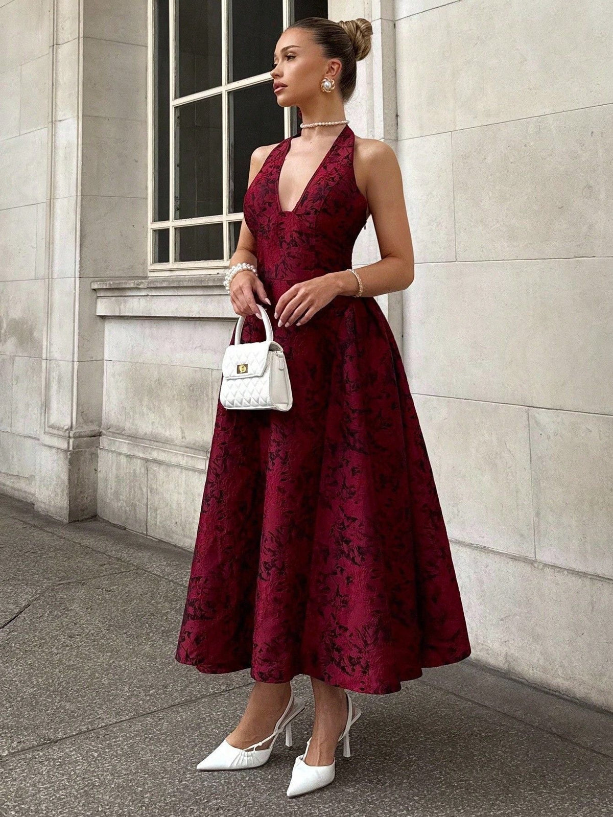 Elegant Halter Neck Long Dress for Women