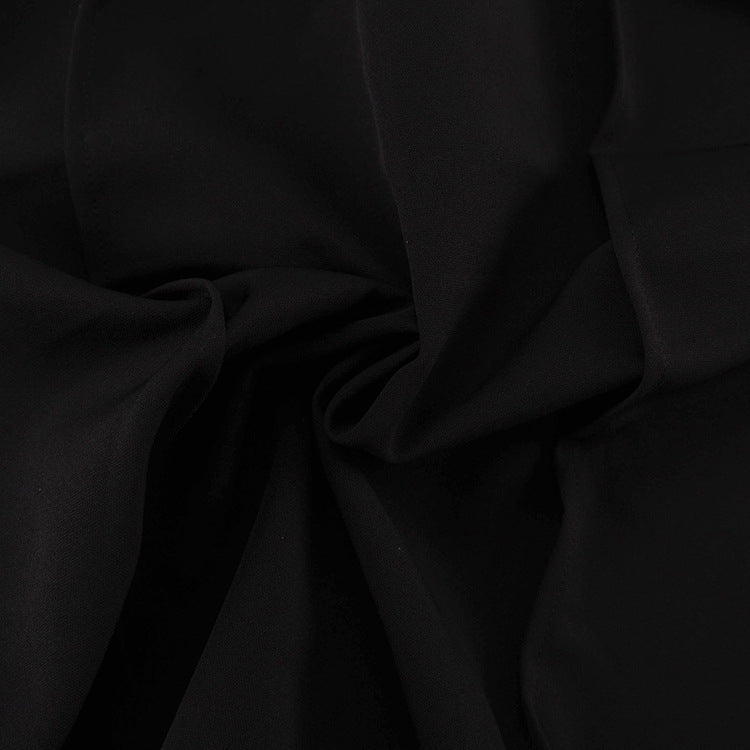 Elegant Pockets Black PU Leather Midi Skirt