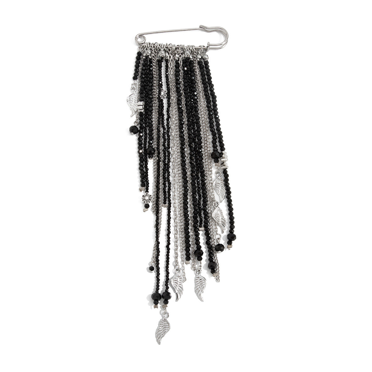 Trendy Geometric Crystal Beaded Brooch Pin - Funky Punk Style