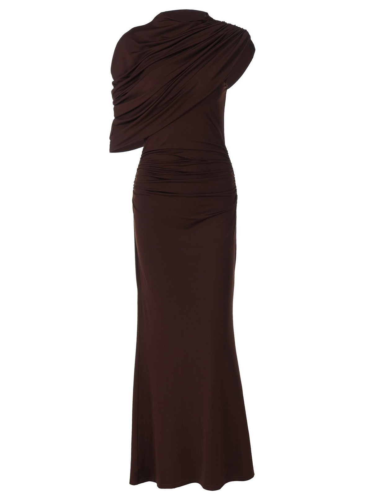 Fashionable Asymmetrical Bodycon Dress With Ruching