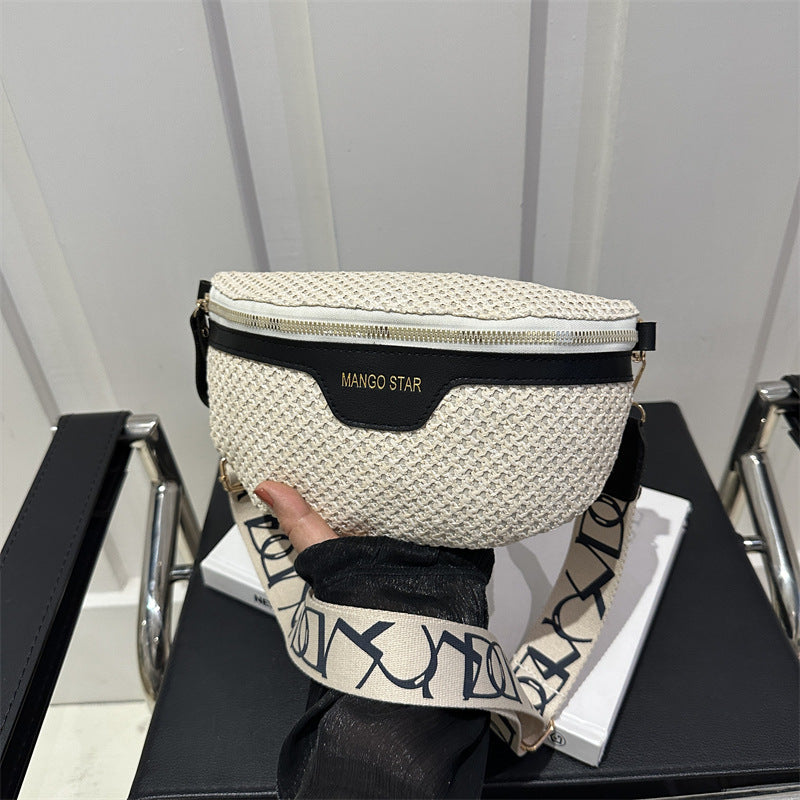 Trendy Woven Grass Crossbody Bag for Women