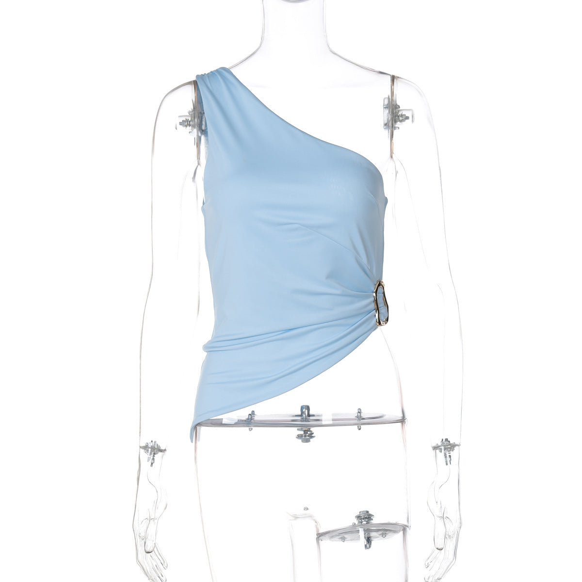 Trendy One-Shoulder Slim Fit Top for Casual Wear