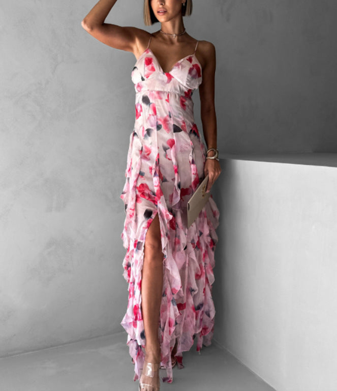 Off-The-Shoulder Chiffon Dress Elegant Long Evening Gown