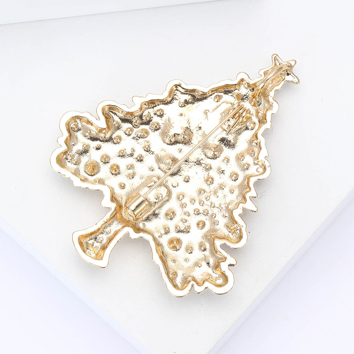 Sparking Rhinestone Christmas Tree Brooch Pin
