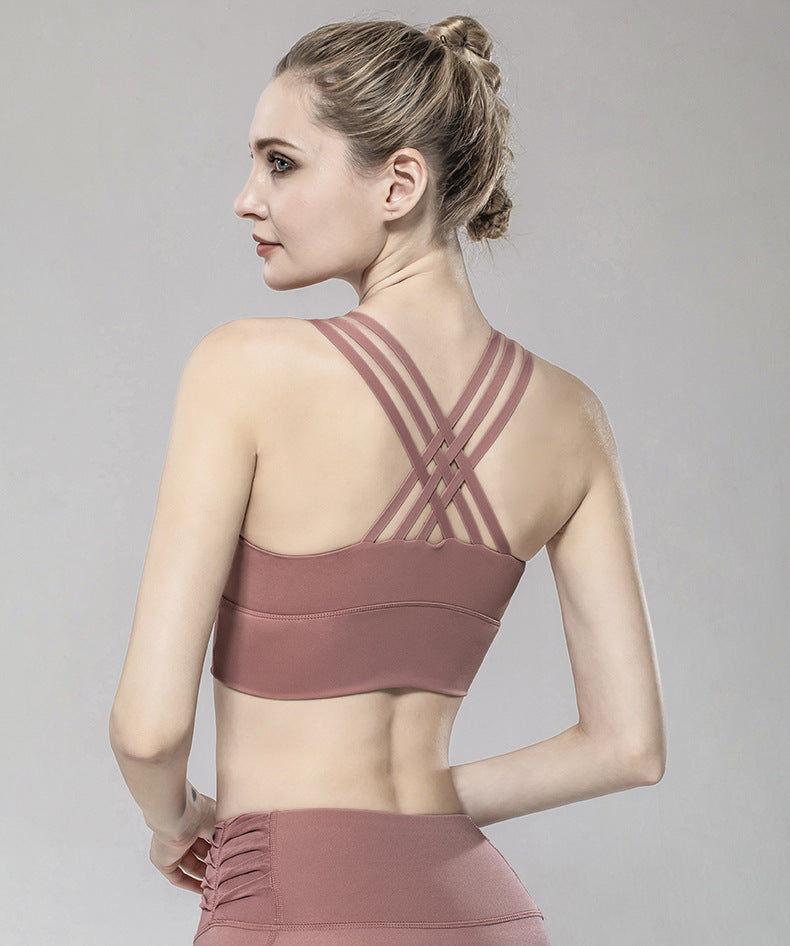 Yoga Breathable High-Bounce Dry Sports Bra Vest Sports Fitness Wear Tights Running Yoga Clothes Women'S Sports Top