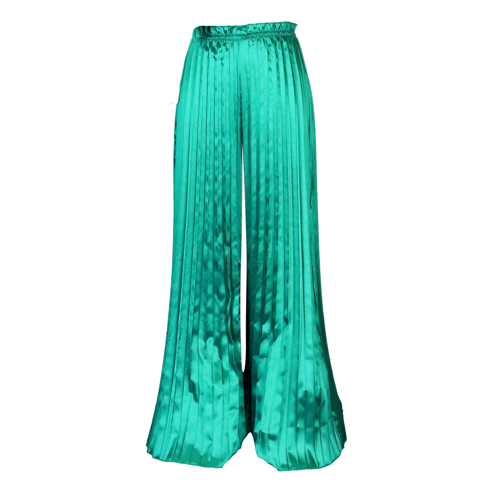 Wide Leg Casual Trousers Solid Color For Women