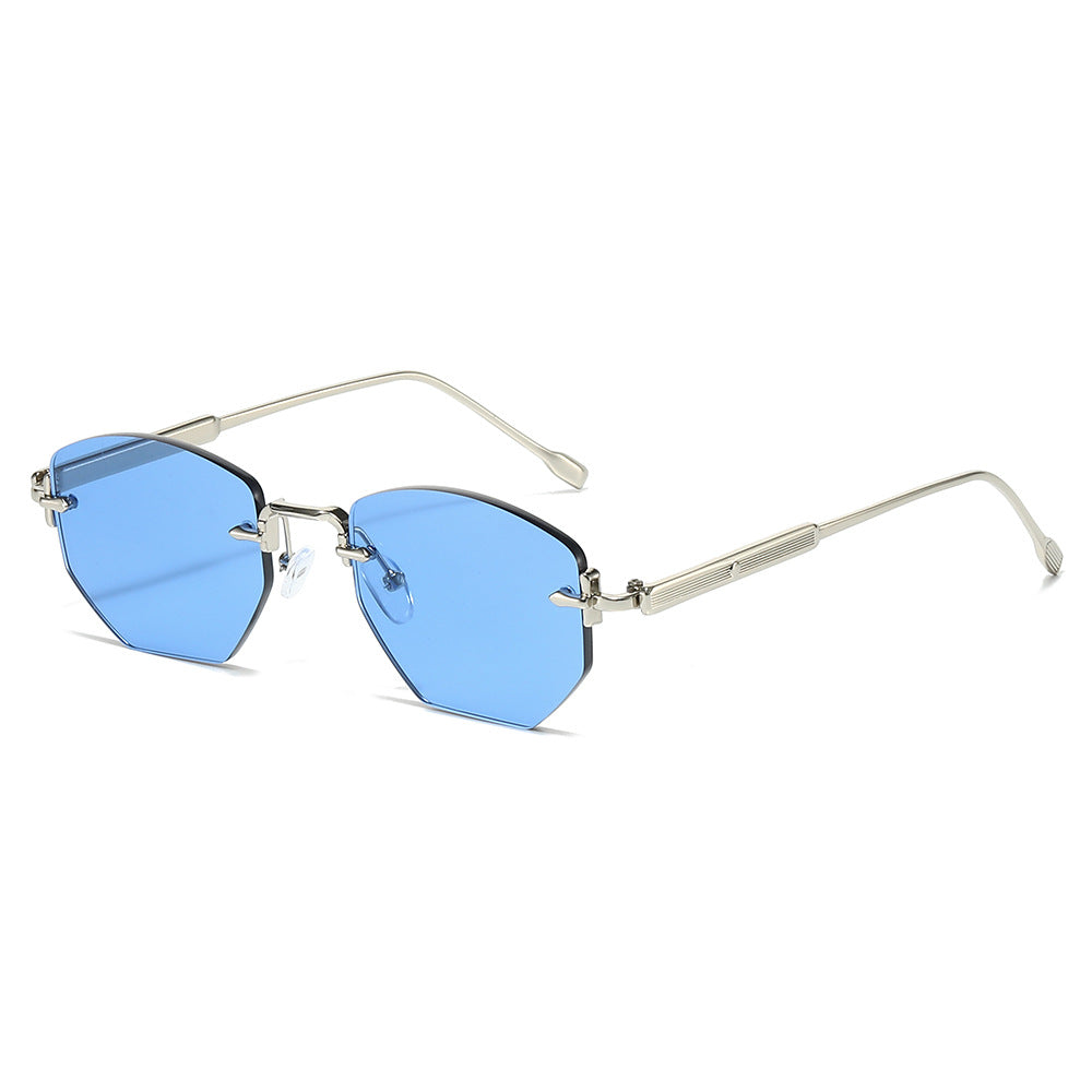Trendy Polygonal Frameless Sunglasses UV400 Protection
