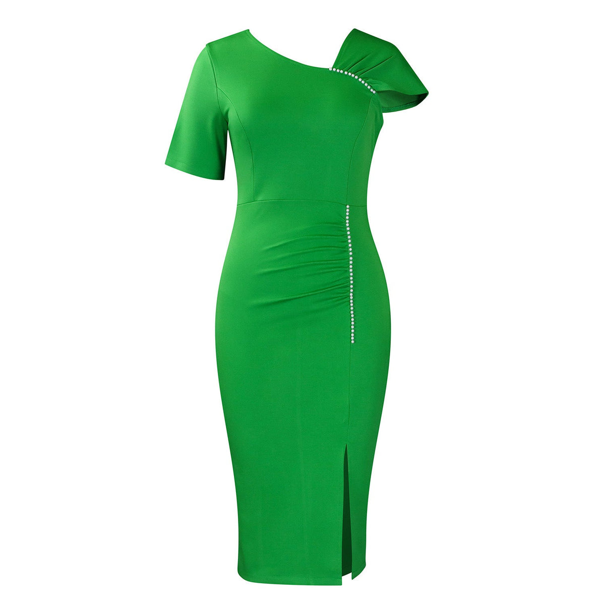 Elegant High-Waisted Pencil Skirt With Beads
