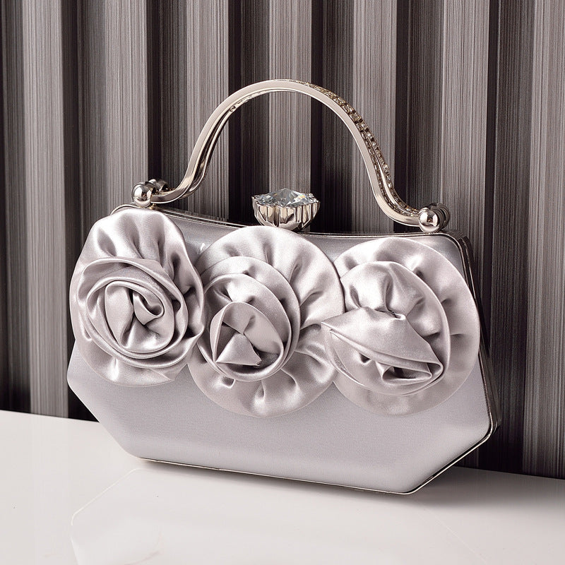 New Silk Floral Evening Clutch Bag for Parties
