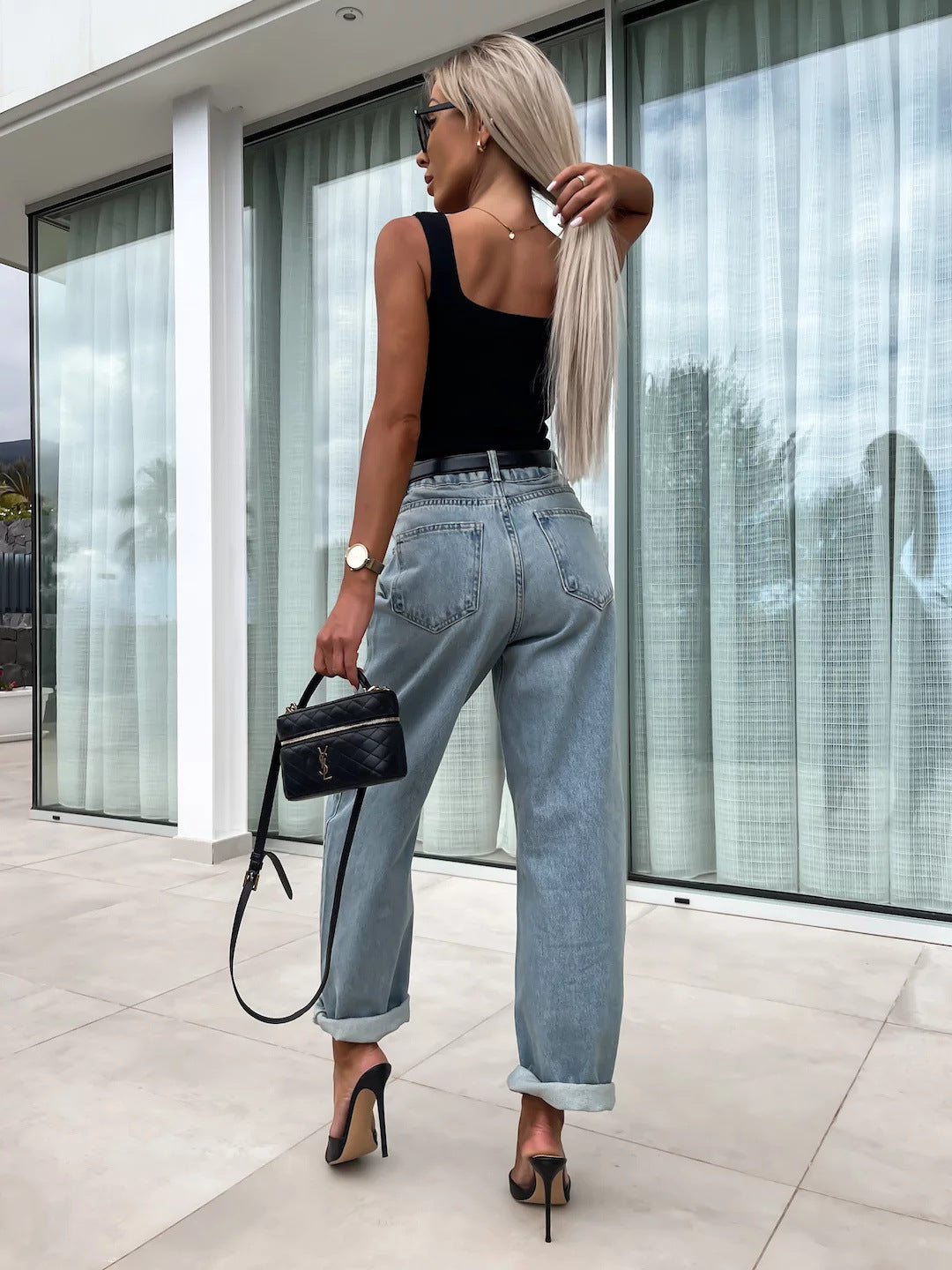 Casual Wide-Leg Denim Jeans for Women