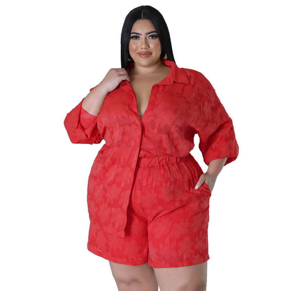 Amazon-Style Hollow Chiffon Two-Piece Outfit Set