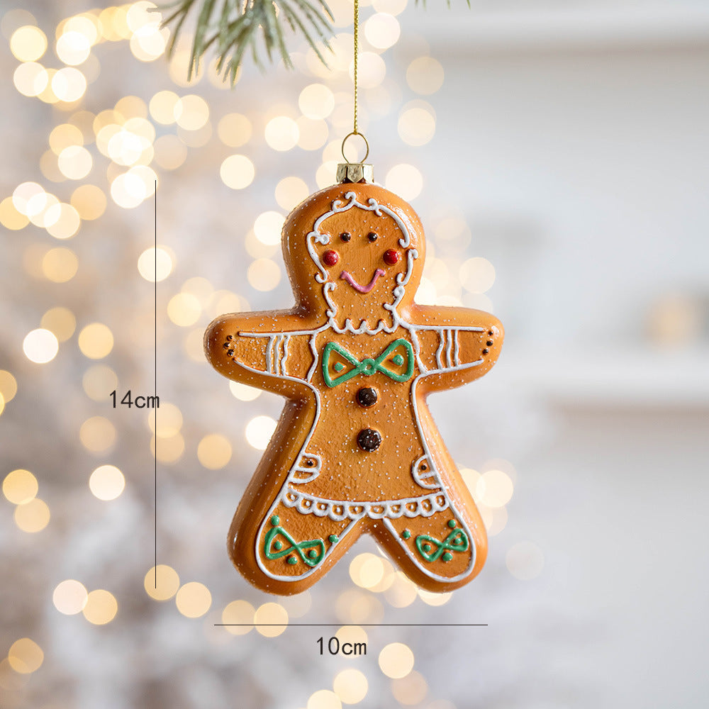 Cute Gingerbread Cookies Christmas Tree Hanging Ornament