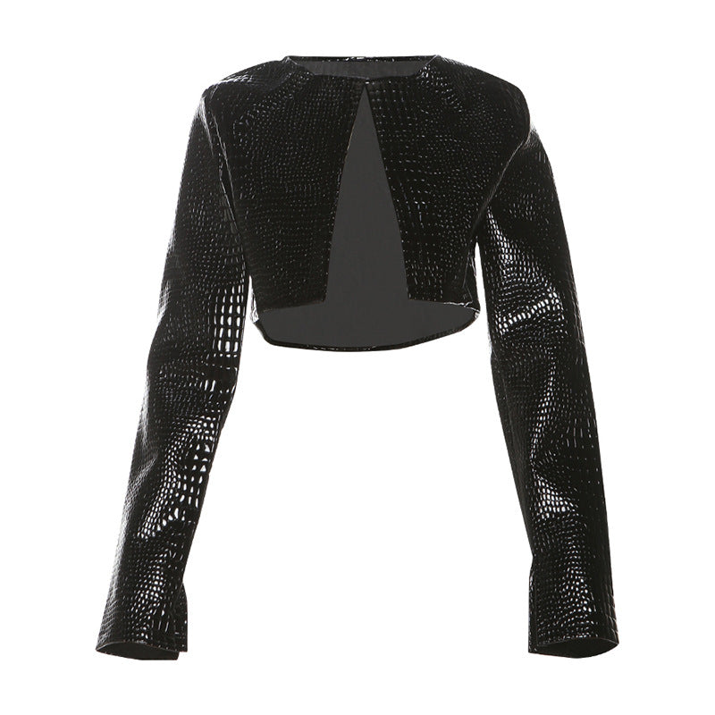 Trendy Cropped Long Sleeve Top Bodycon Pullover