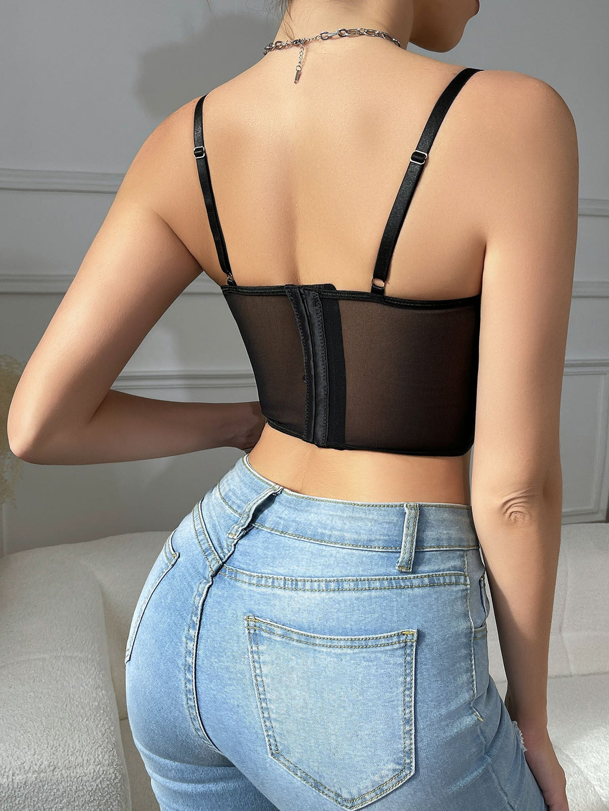 Starry Night Sexy Bralette With Adjustable Straps