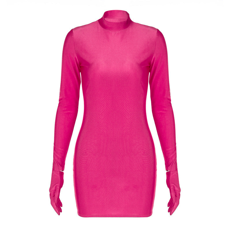 Sexy Bodycon Long Sleeve Dress with Gloves