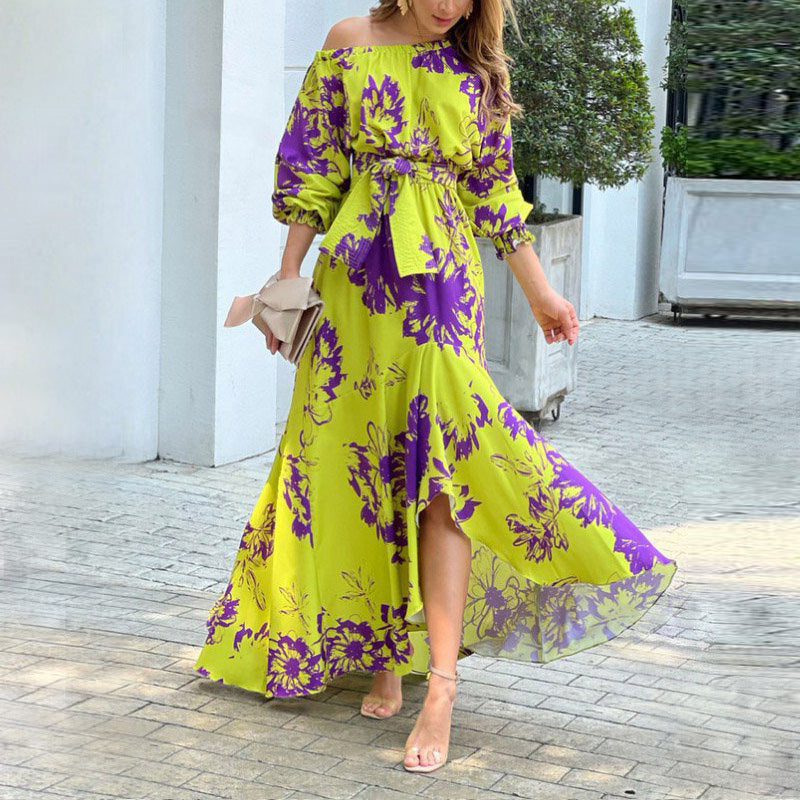 Elegant Floral Long Sleeve Dress for Women