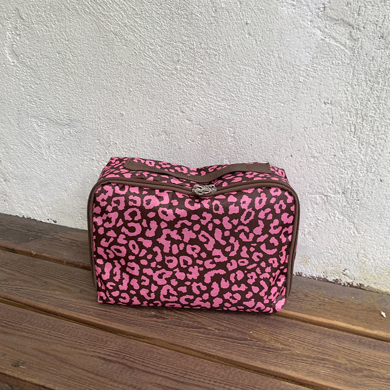 Leopard Print Portable Makeup Organizer Bag