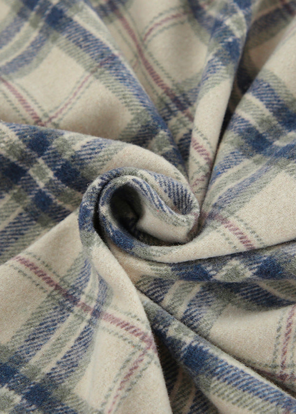 Oversized Plaid Shirt Jacket In Soft Fabric