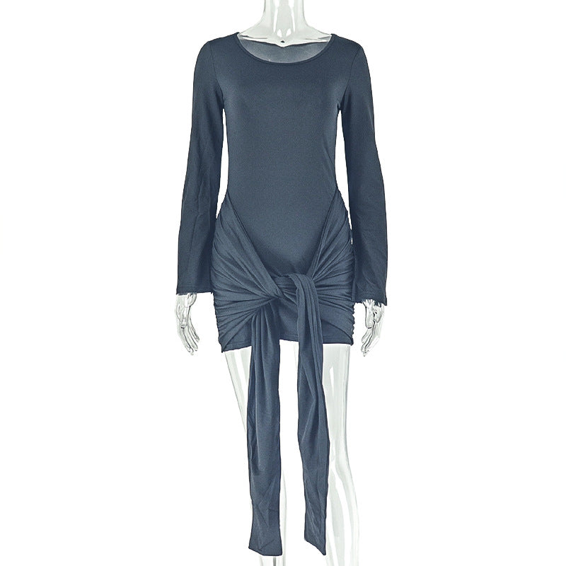 Trendy Solid Color Bodycon Dress Off-Shoulder