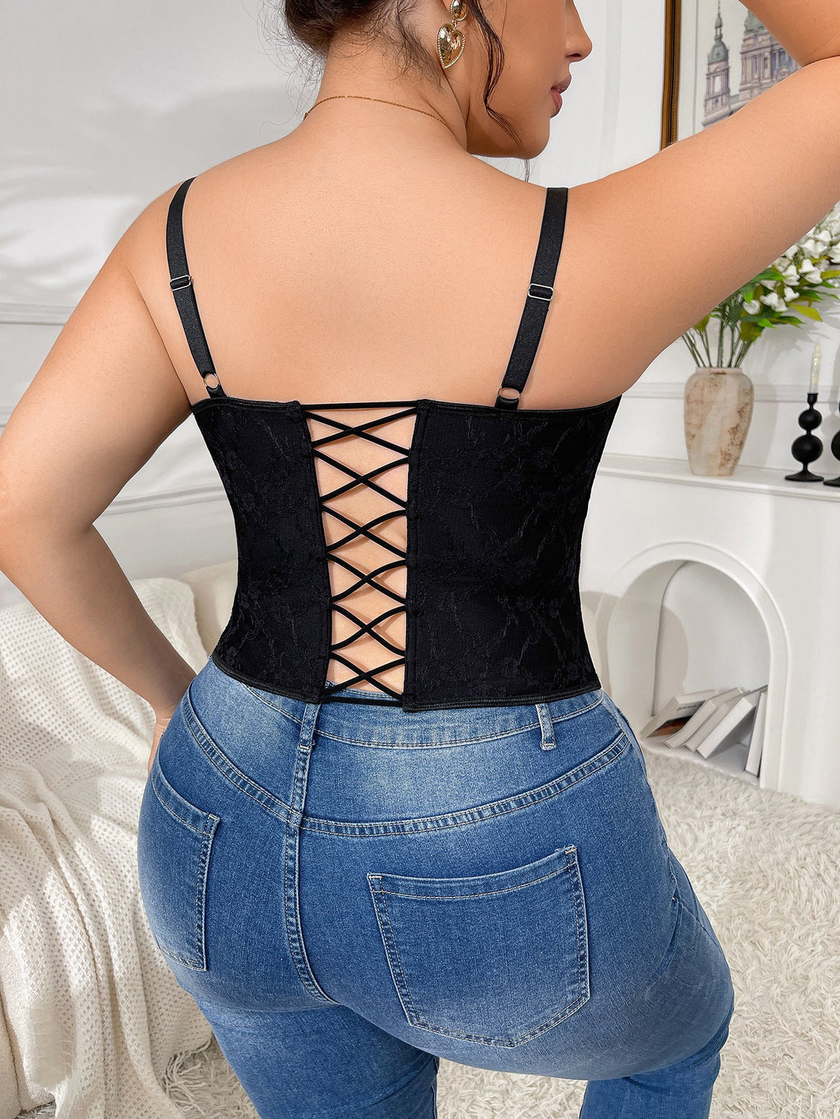 Sexy Lace Corset Top For Plus Size Women