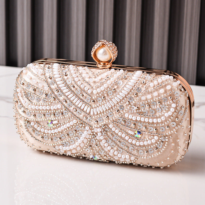 Embroidered Rhinestone Evening Clutch Bag for Parties