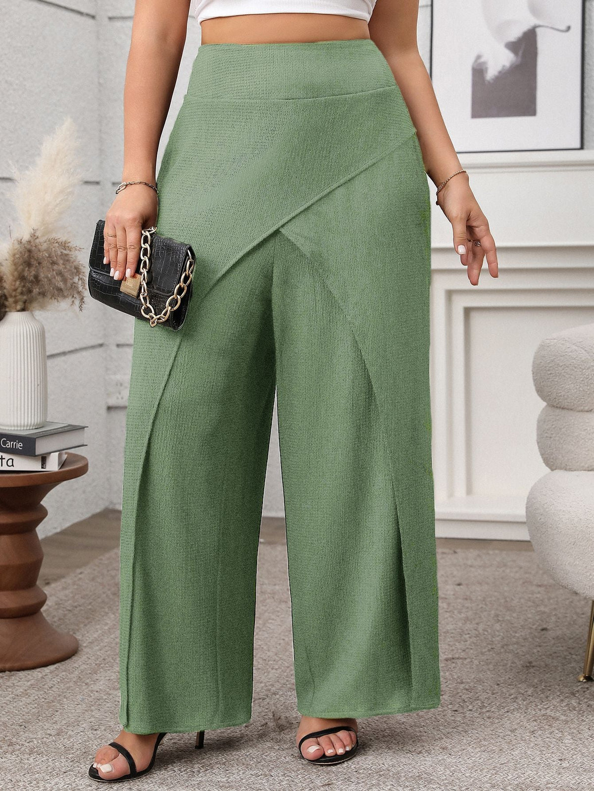 Loose Design Wide-Leg Pants Soft Cotton Casual Style