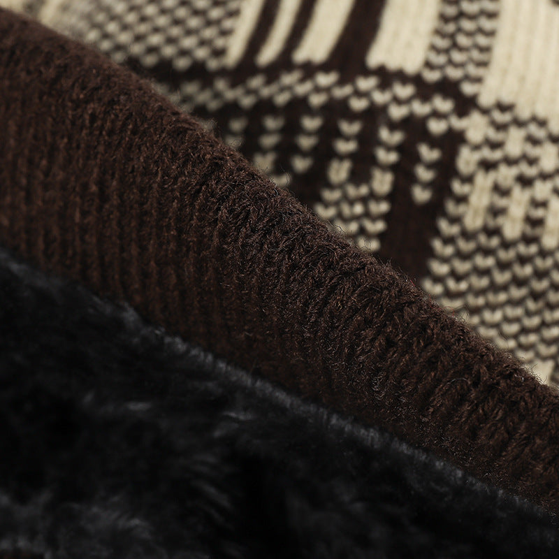 Trendy Striped Color Block Warm Knit Beanie Hat