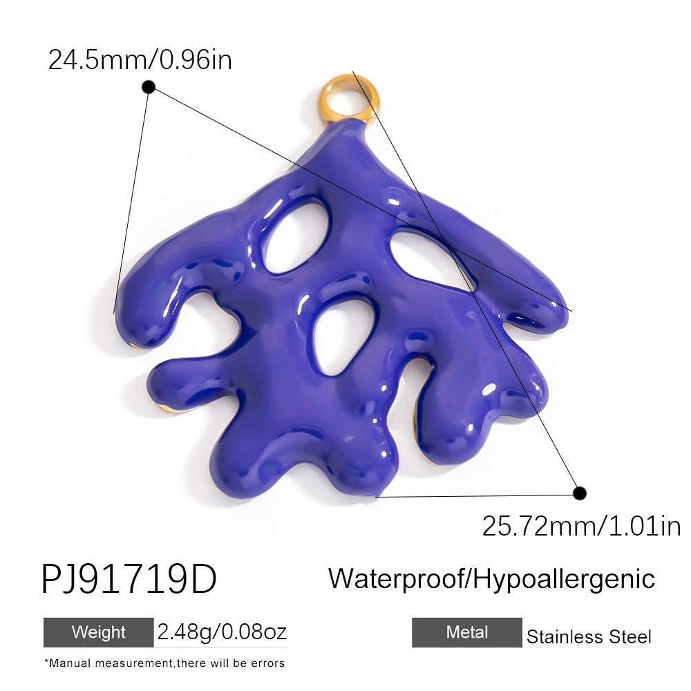 DIY Gradient Butterfly Flower Stainless Steel Pendants