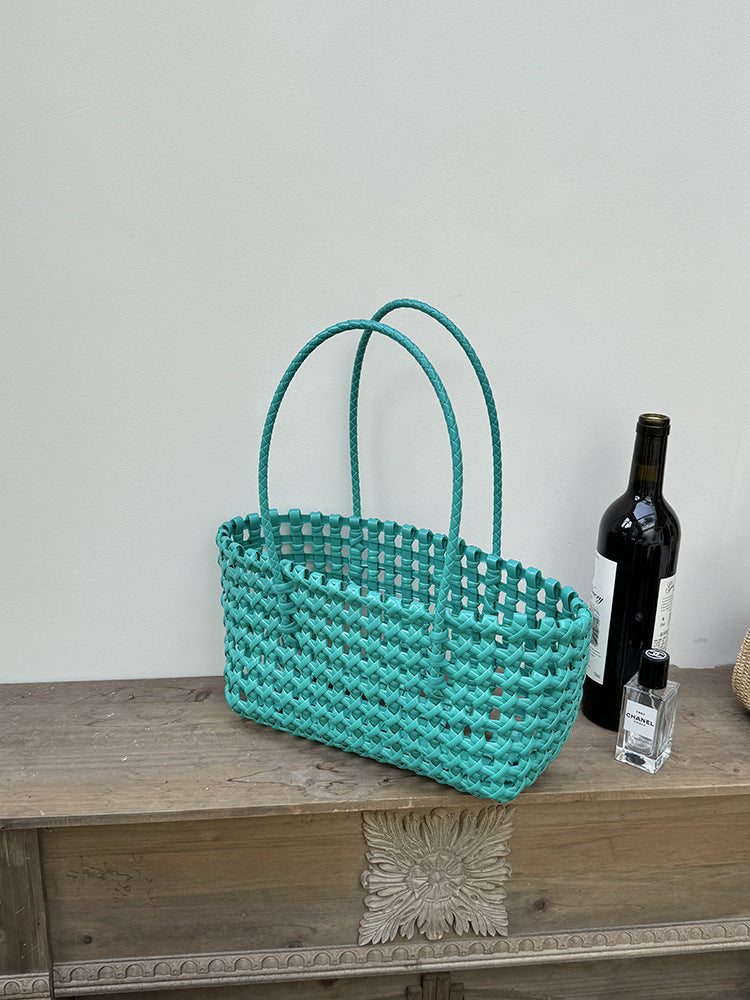 Woven Beach Tote Bag Casual PVC Stylish Handbag