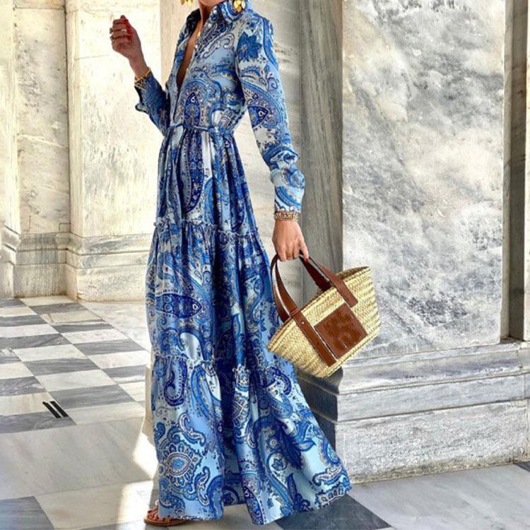 New Style Elegant Printed Dress Celebrity Dress