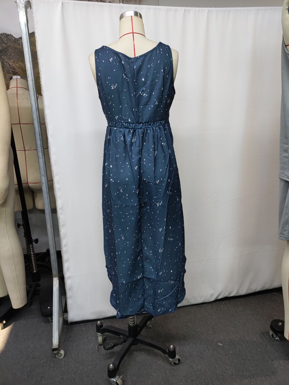 Retro Western Style Casual Midi Denim Dress