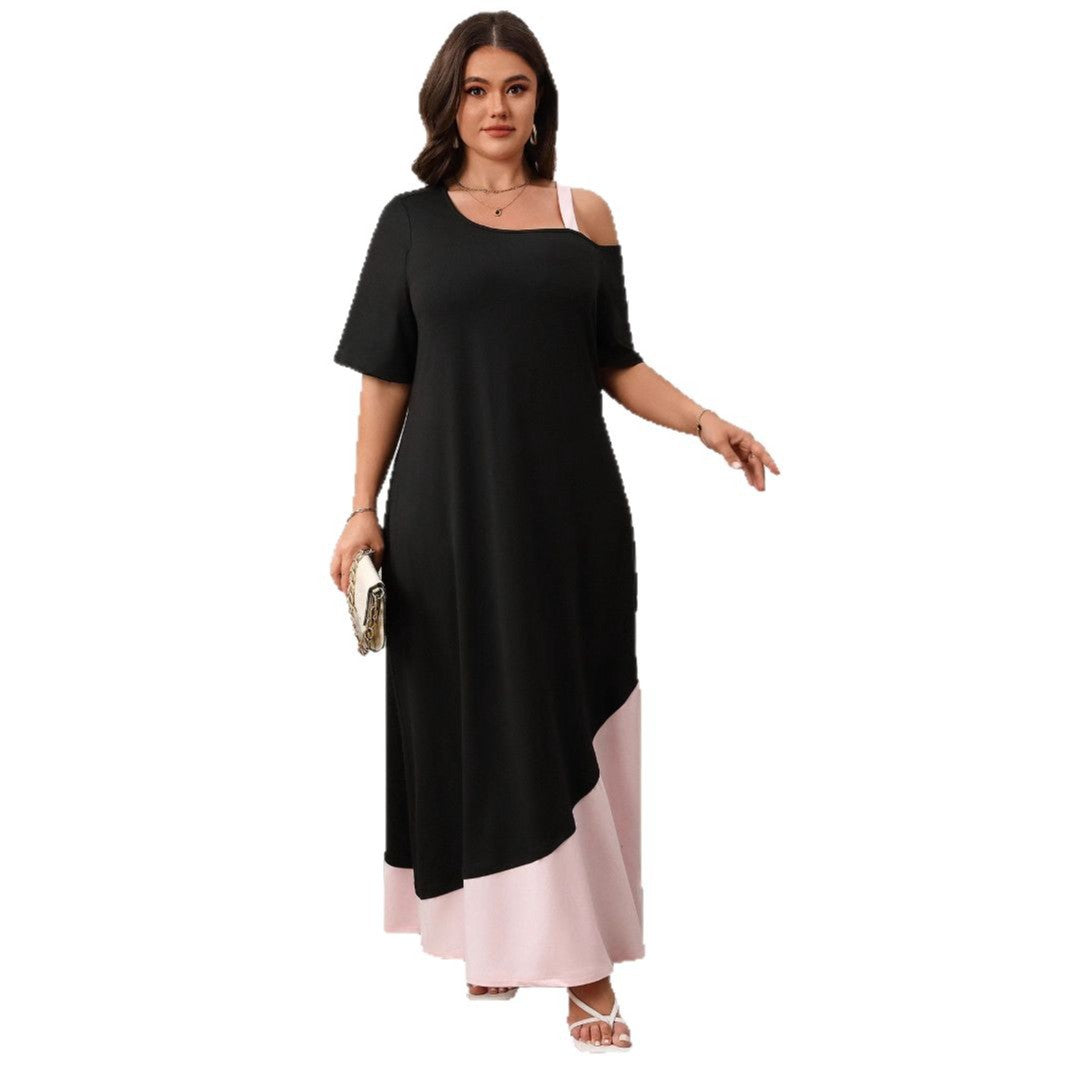 Womenâs A-Line Solid Color Spliced Midi Dress