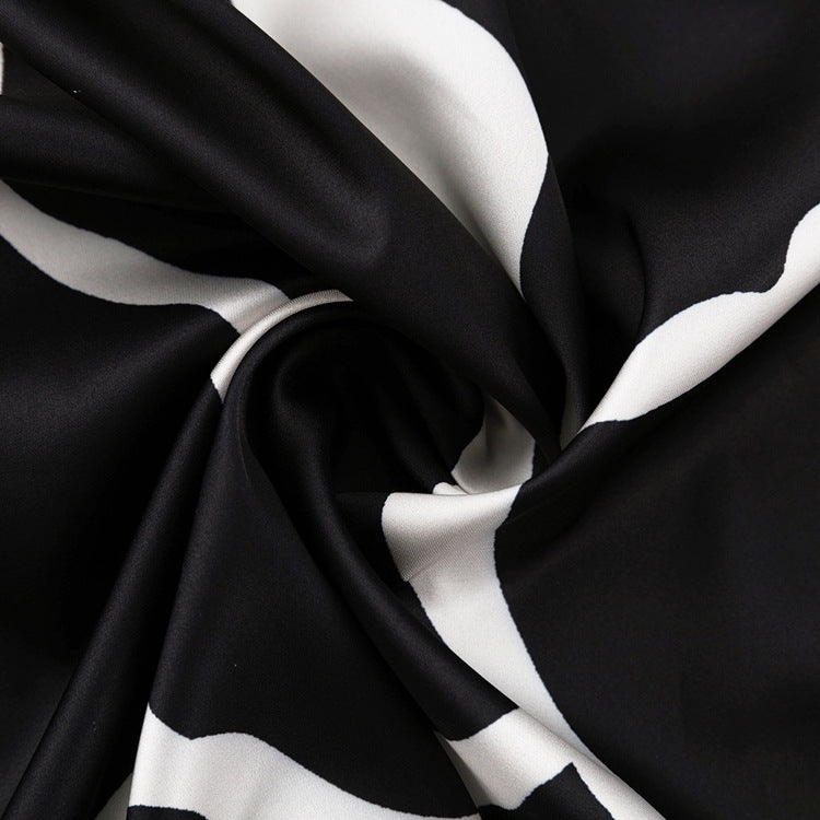 Satin Feel Sleepwear Women's Robe with V-Neck for Home