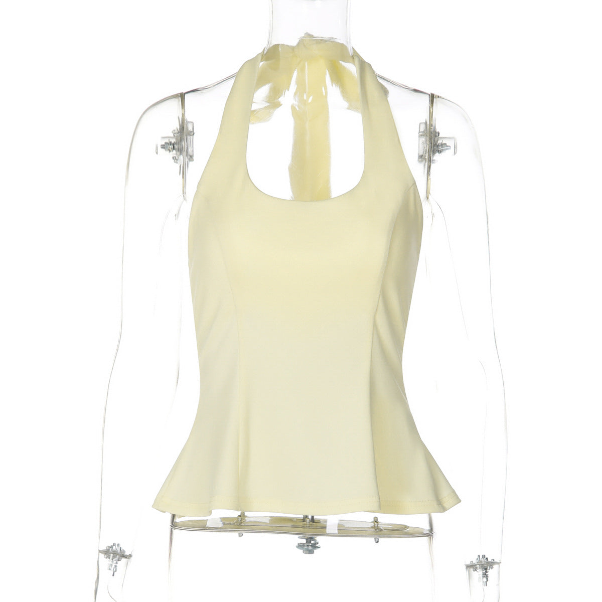 Chic Halter Top - Slim Fit Polyester Top for Urban Style