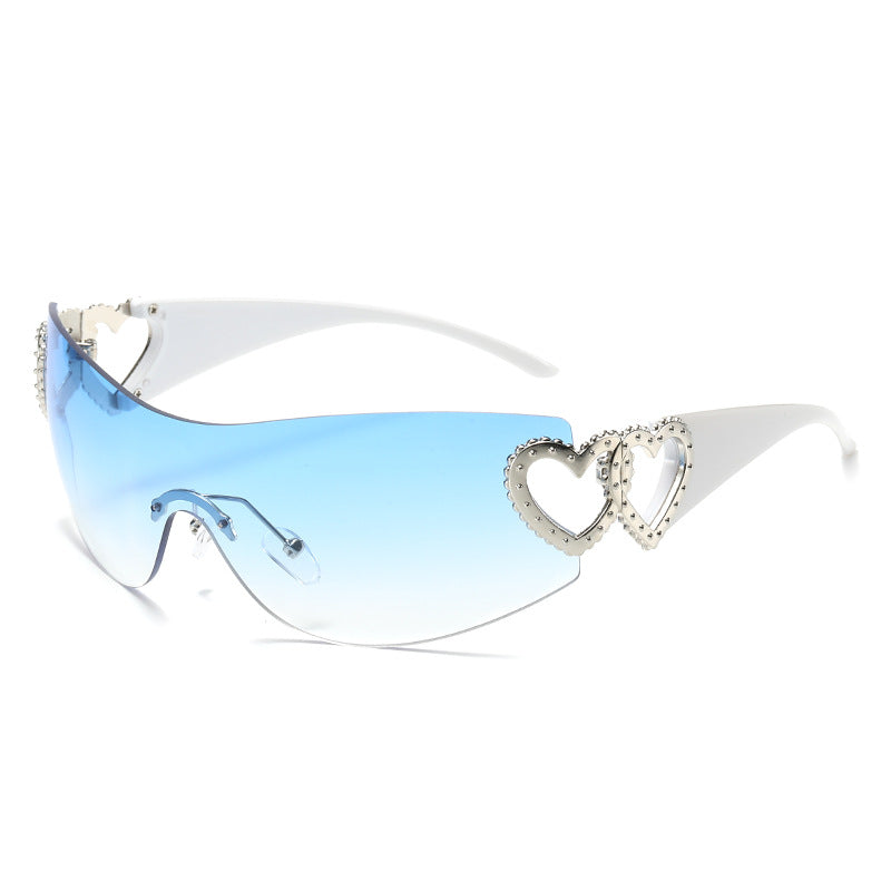 Trendy Y2K Heart-Shaped Sunglasses Unique Fashion Eyewear